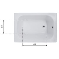 Акриловая ванна Aquanet Seed 100x70 с каркасом белая 216658
