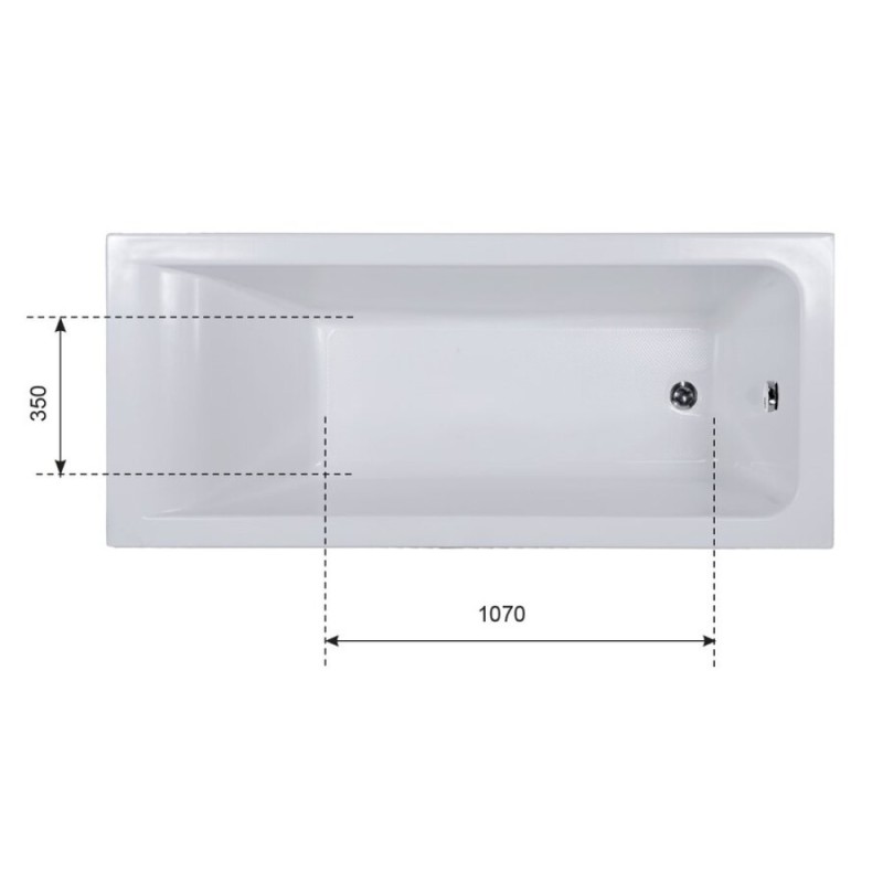 Ванна акриловая Aquanet Bright 175 x 75 см со сварным каркасом, цвет белый, 216660