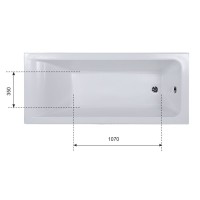 Ванна акриловая Aquanet Bright 175 x 75 см со сварным каркасом, цвет белый, 216660