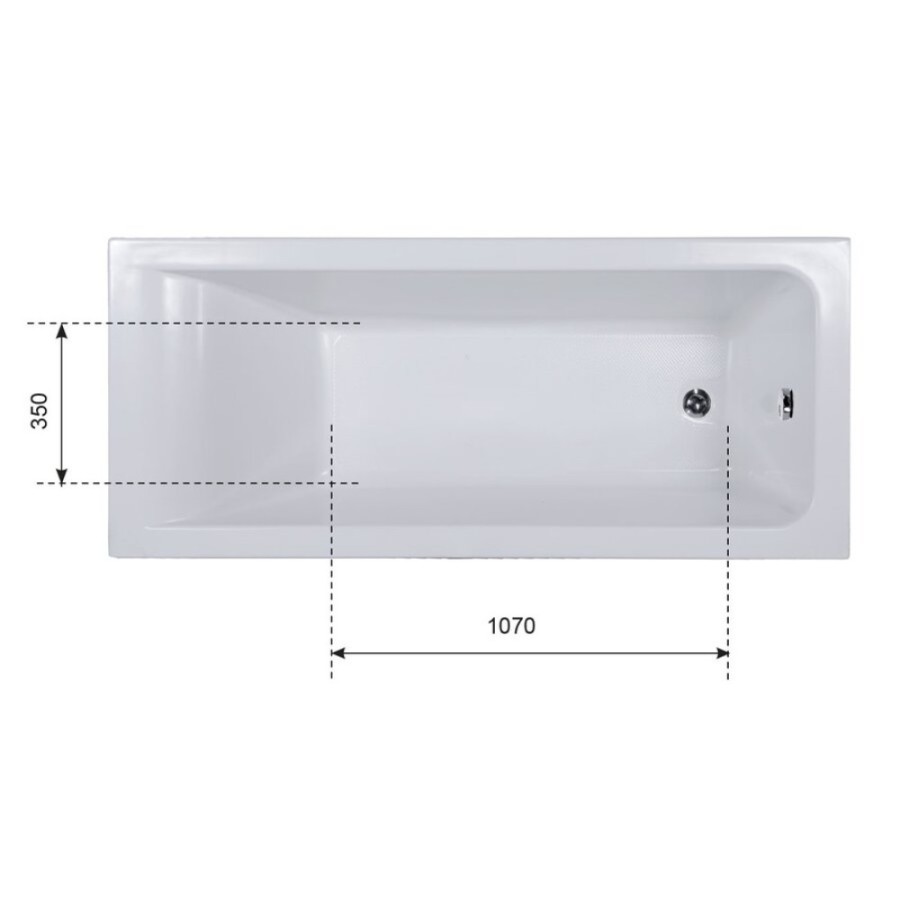 Ванна акриловая Aquanet Bright 175 x 75 см со сварным каркасом, цвет белый, 216660