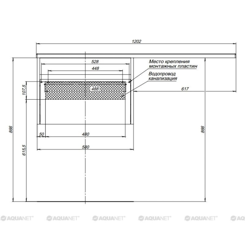 Тумба под раковину Aquanet Токио 58 00236916 (подвесная, 1 ящик), цвет белый