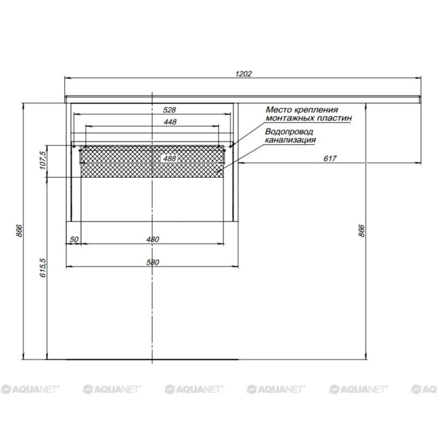 Тумба под раковину Aquanet Токио 58 00236916 (подвесная, 1 ящик), цвет белый