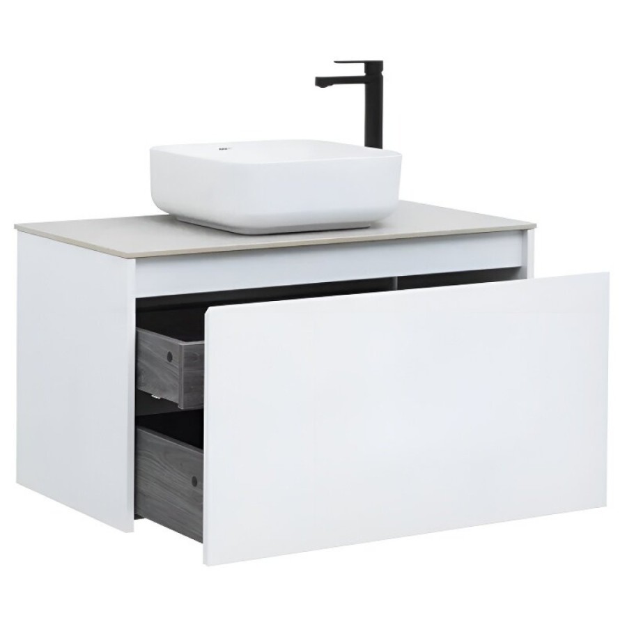 Тумба под раковину Aquanet Nova Lite 242257, 90 см, 1+1 ящик в ящике, цвет белый глянец