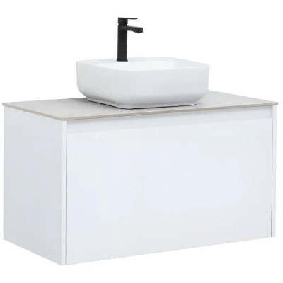 Тумба под раковину Aquanet Nova Lite 242257, 90 см, 1+1 ящик в ящике, цвет белый глянец