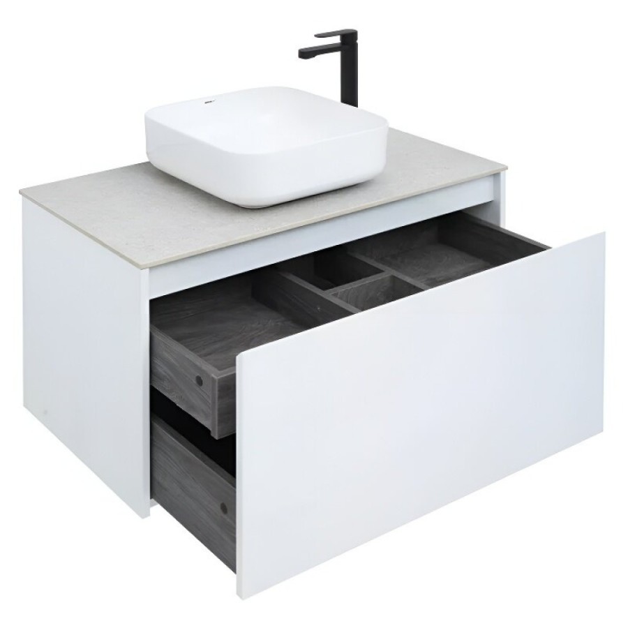 Тумба под раковину Aquanet Nova Lite 242257, 90 см, 1+1 ящик в ящике, цвет белый глянец