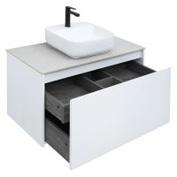 Тумба под раковину Aquanet Nova Lite 242257, 90 см, 1+1 ящик в ящике, цвет белый глянец
