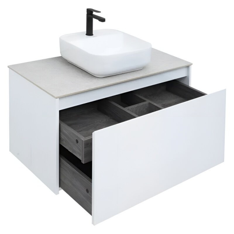 Тумба под раковину Aquanet Nova Lite 242257, 90 см, 1+1 ящик в ящике, цвет белый глянец