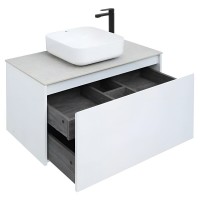 Тумба под раковину Aquanet Nova Lite 242257, 90 см, 1+1 ящик в ящике, цвет белый глянец