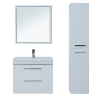 Тумба под раковину Aquanet Nova 242262, 75 см, 2 ящика, цвет белый глянец