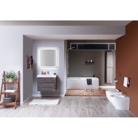 Зеркало Aquanet Nova Lite 242263, 90 см, с LED подсветкой, цвет дуб рошелье