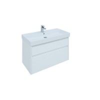 Тумба под раковину Aquanet Nova Lite 242268, 90 см, 2 ящика, цвет белый глянец