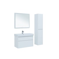 Тумба под раковину Aquanet Nova Lite 242268, 90 см, 2 ящика, цвет белый глянец