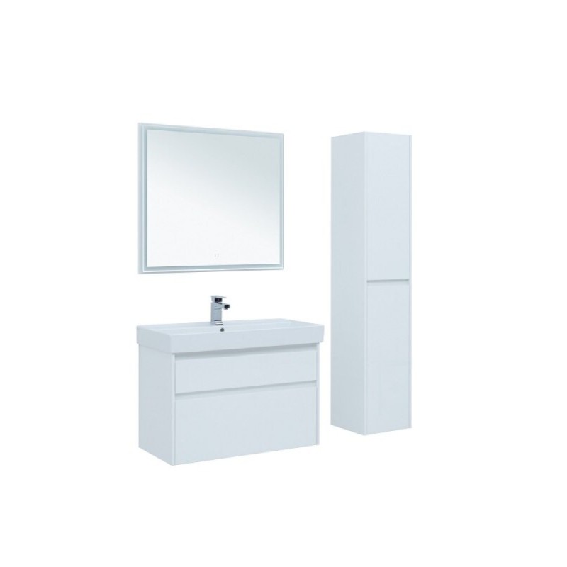 Тумба под раковину Aquanet Nova Lite 242268, 90 см, 2 ящика, цвет белый глянец