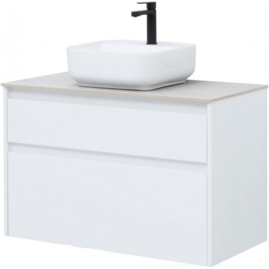 Тумба под раковину Aquanet Nova Lite 242268, 90 см, 2 ящика, цвет белый глянец