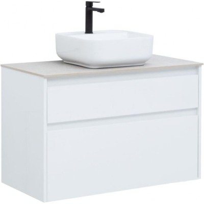 Тумба под раковину Aquanet Nova Lite 242268, 90 см, 2 ящика, цвет белый глянец