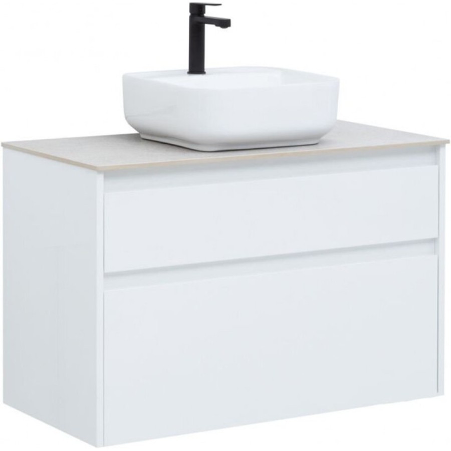 Тумба под раковину Aquanet Nova Lite 242268, 90 см, 2 ящика, цвет белый глянец