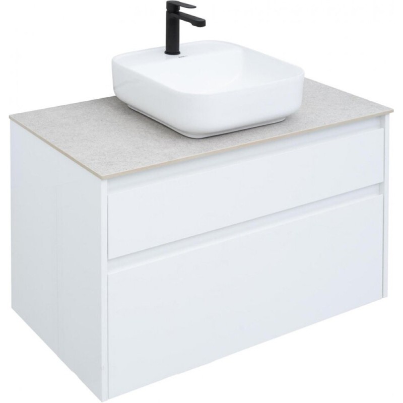 Тумба под раковину Aquanet Nova Lite 242268, 90 см, 2 ящика, цвет белый глянец