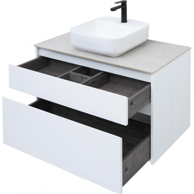 Тумба под раковину Aquanet Nova Lite 242268, 90 см, 2 ящика, цвет белый глянец