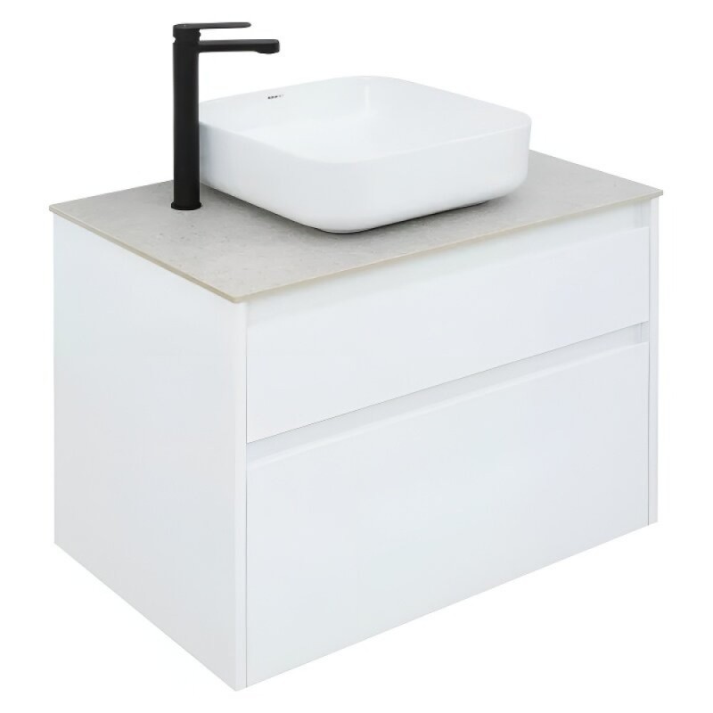 Тумба под раковину Aquanet Nova Lite 242272, 75 см, 2 ящика, цвет белый глянец