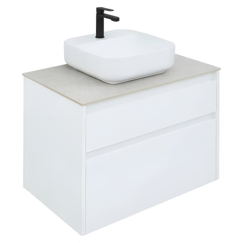 Тумба под раковину Aquanet Nova Lite 242272, 75 см, 2 ящика, цвет белый глянец