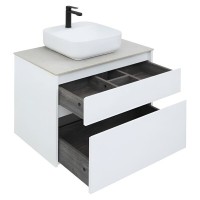 Тумба под раковину Aquanet Nova Lite 242272, 75 см, 2 ящика, цвет белый глянец
