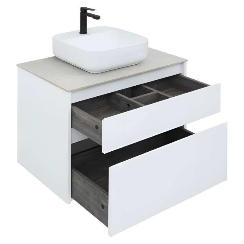 Тумба под раковину Aquanet Nova Lite 242272, 75 см, 2 ящика, цвет белый глянец
