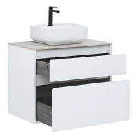 Тумба под раковину Aquanet Nova Lite 242272, 75 см, 2 ящика, цвет белый глянец