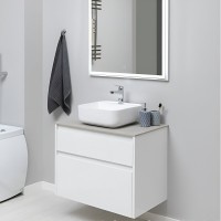 Тумба под раковину Aquanet Nova Lite 242272, 75 см, 2 ящика, цвет белый глянец