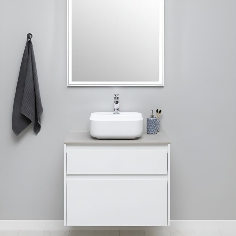 Тумба под раковину Aquanet Nova Lite 242272, 75 см, 2 ящика, цвет белый глянец