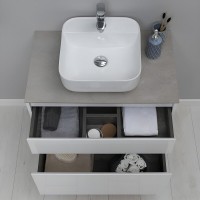 Тумба под раковину Aquanet Nova Lite 242272, 75 см, 2 ящика, цвет белый глянец
