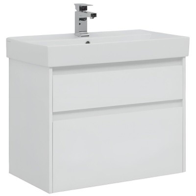 Тумба под раковину Aquanet Nova Lite 242272, 75 см, 2 ящика, цвет белый глянец