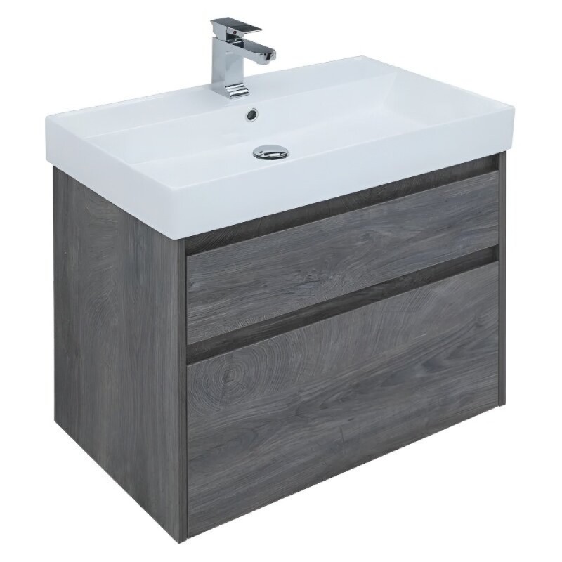 Тумба под раковину Aquanet Nova Lite 242273, 75 см, 2 ящика, цвет дуб рошелье