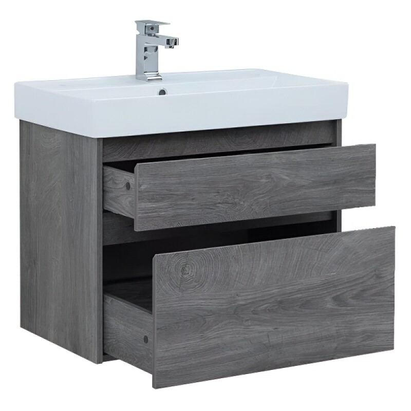 Тумба под раковину Aquanet Nova Lite 242273, 75 см, 2 ящика, цвет дуб рошелье