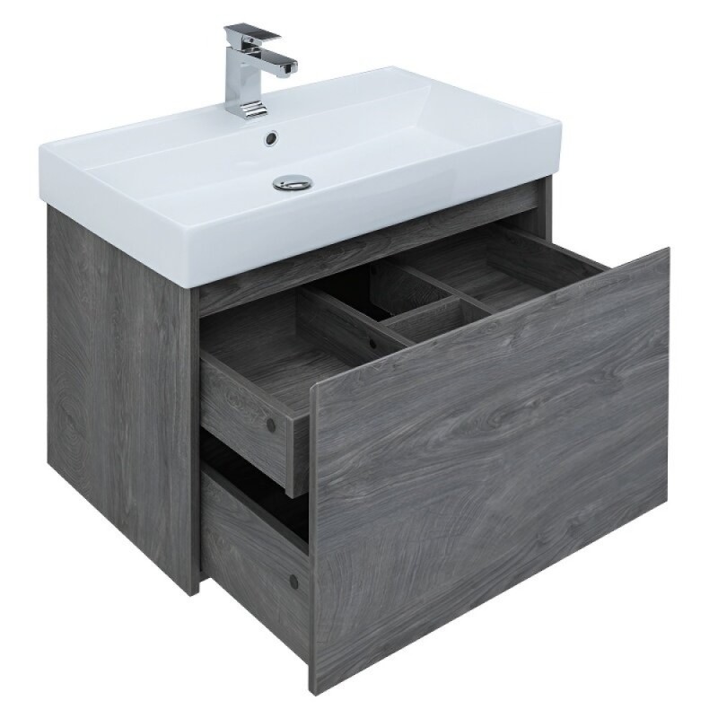 Тумба под раковину Aquanet Nova Lite 242274, 75 см, 1+1 ящик в ящике, цвет дуб рошелье