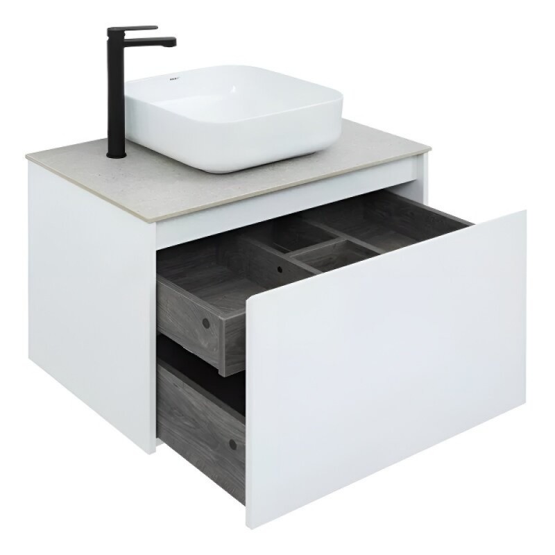 Тумба под раковину Aquanet Nova Lite 242275, 75 см, 1+1 ящик в ящике, цвет белый глянец