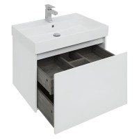 Тумба под раковину Aquanet Nova Lite 242275, 75 см, 1+1 ящик в ящике, цвет белый глянец