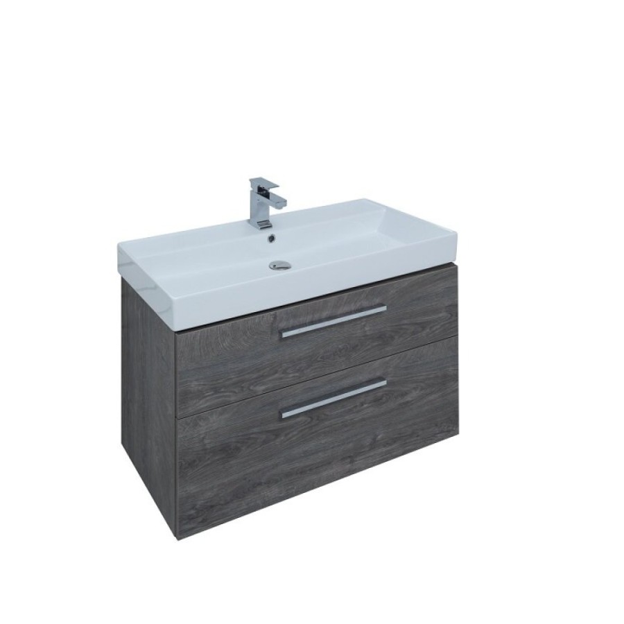 Тумба под раковину Aquanet Nova 242277, 90 см, 2 ящика, цвет дуб рошелье
