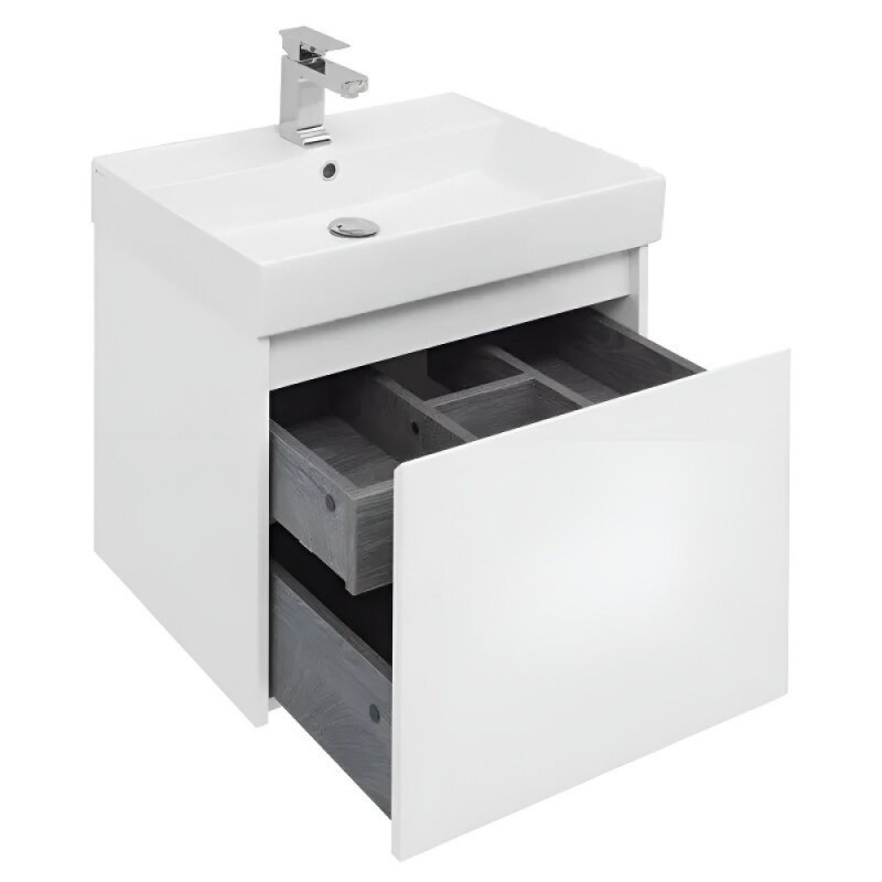 Тумба под раковину Aquanet Nova Lite 242574, 60 см, 1+1 ящик в ящике, цвет белый глянец
