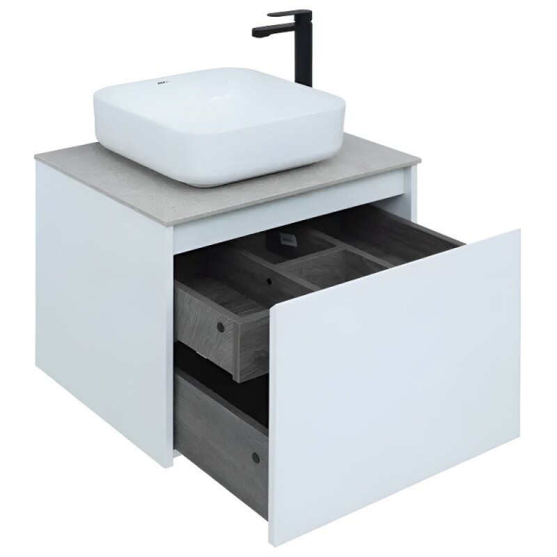 Тумба под раковину Aquanet Nova Lite 242574, 60 см, 1+1 ящик в ящике, цвет белый глянец
