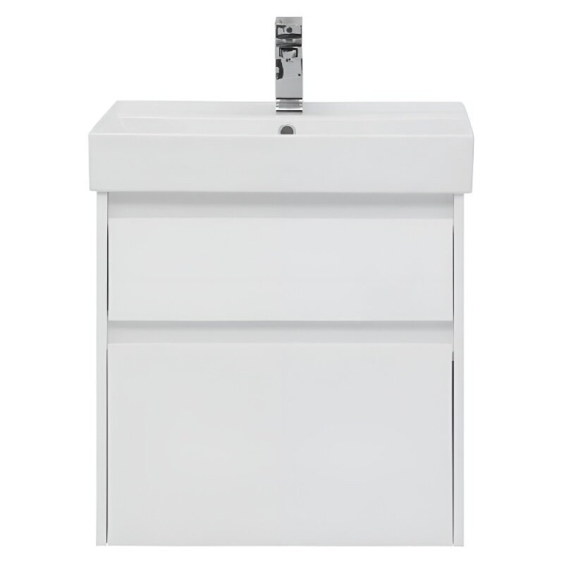 Тумба под раковину Aquanet Nova Lite 242575, 60 см, 2 ящика, цвет белый глянец