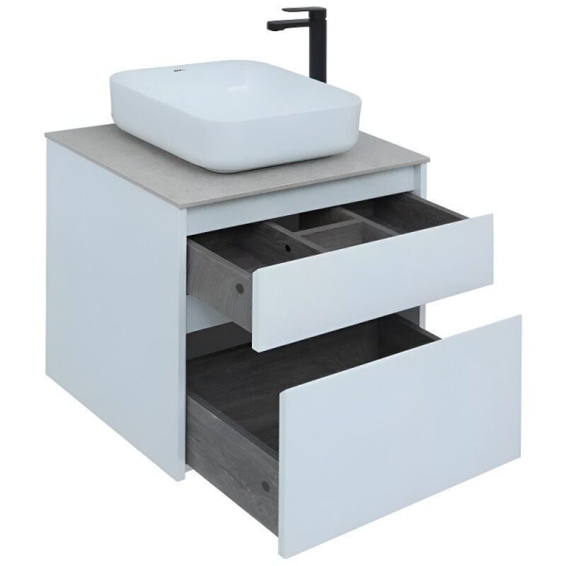 Тумба под раковину Aquanet Nova Lite 242575, 60 см, 2 ящика, цвет белый глянец