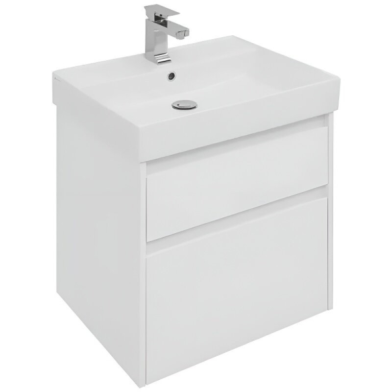 Тумба под раковину Aquanet Nova Lite 242575, 60 см, 2 ящика, цвет белый глянец