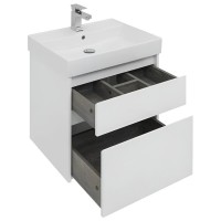 Тумба под раковину Aquanet Nova Lite 242575, 60 см, 2 ящика, цвет белый глянец