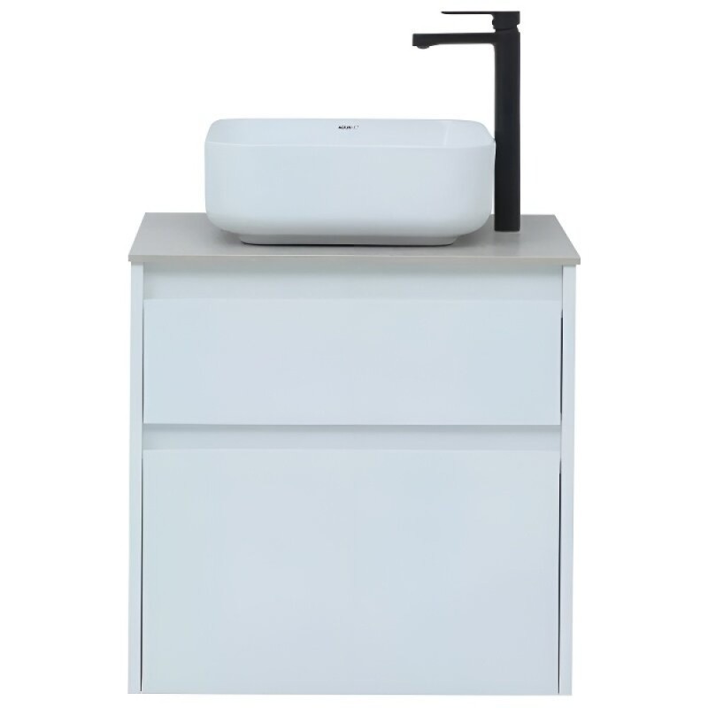 Тумба под раковину Aquanet Nova Lite 242575, 60 см, 2 ящика, цвет белый глянец