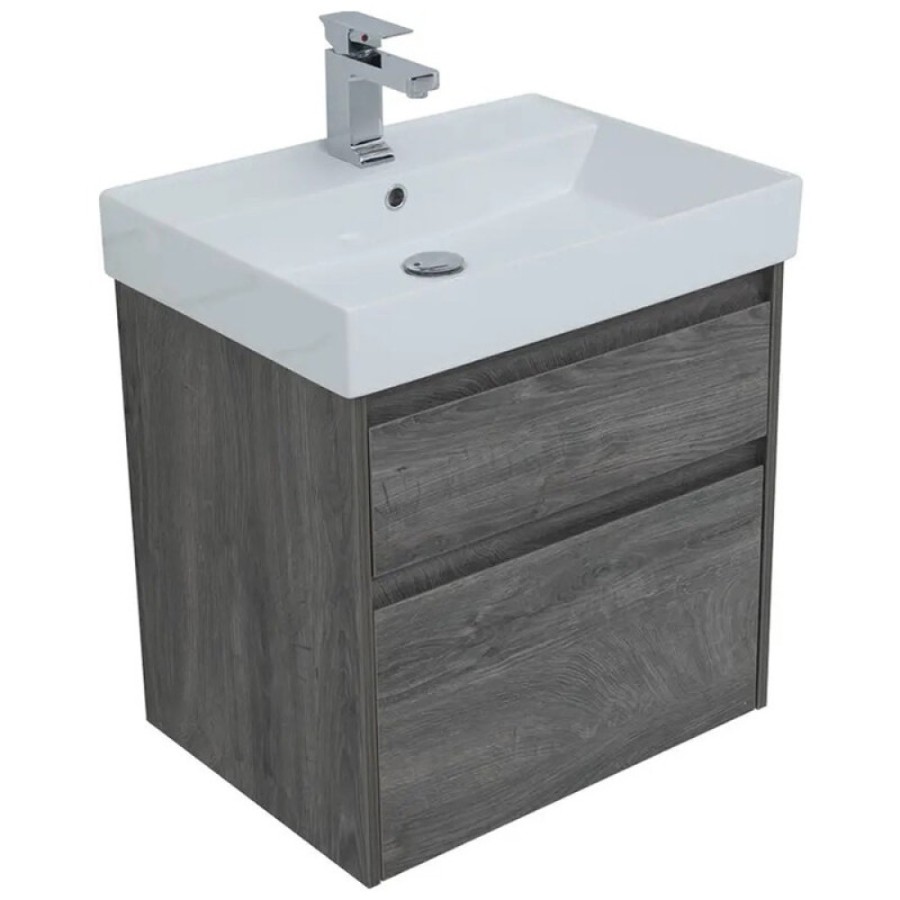 Тумба под раковину Aquanet Nova Lite 242577, 60 см, 2 ящика, цвет дуб рошелье