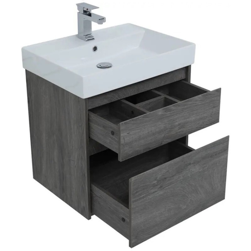 Тумба под раковину Aquanet Nova Lite 242577, 60 см, 2 ящика, цвет дуб рошелье