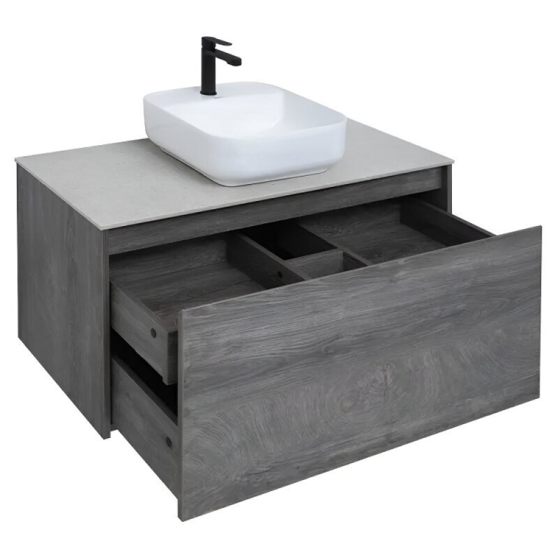 Тумба под раковину Aquanet Nova Lite 242579, 100 см, 1+1 ящик в ящике, цвет дуб рошелье