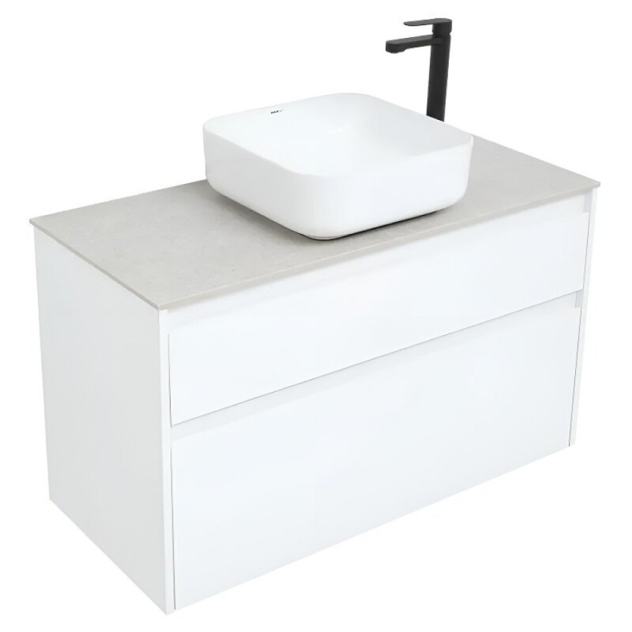 Тумба под раковину Aquanet Nova Lite 242580, 100 см, 1+1 ящик в ящике, цвет белый глянец