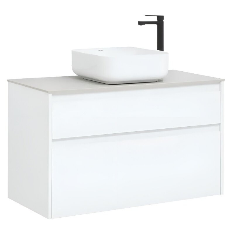 Тумба под раковину Aquanet Nova Lite 242580, 100 см, 1+1 ящик в ящике, цвет белый глянец