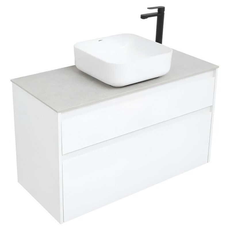Тумба под раковину Aquanet Nova Lite 242581, 100 см, 2 ящика, цвет белый глянец